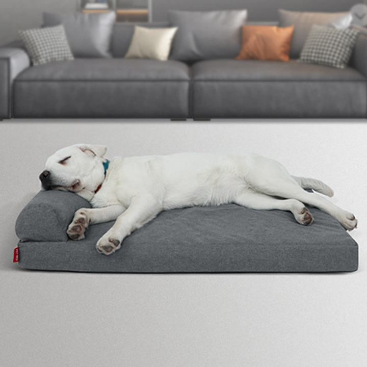 Modern Minimalist Rectangular Linen Fabric Cooling Dog Bed Pet Bed Removable For Living Room