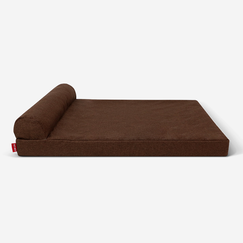 Modern Minimalist Rectangular Linen Fabric Cooling Dog Bed Pet Bed Removable For Living Room