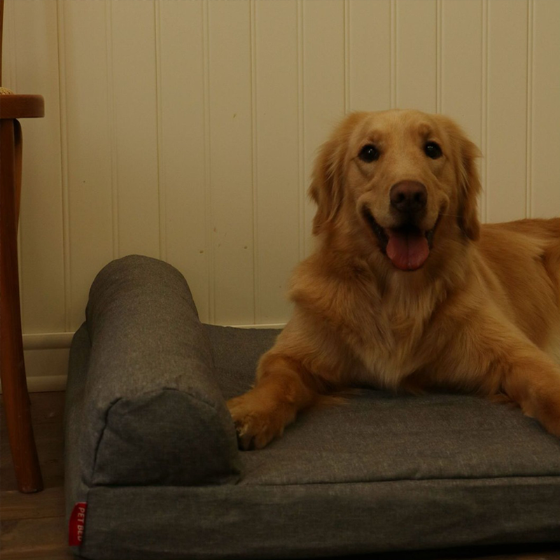 Modern Minimalist Rectangular Linen Fabric Cooling Dog Bed Pet Bed Removable For Living Room