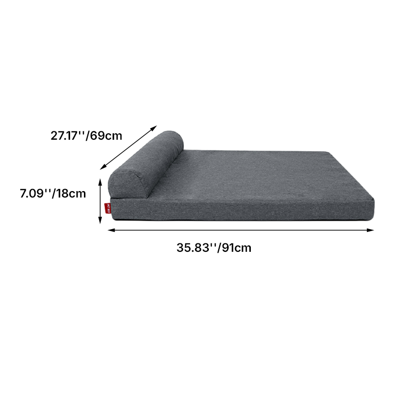 Modern Minimalist Rectangular Linen Fabric Cooling Dog Bed Pet Bed Removable For Living Room