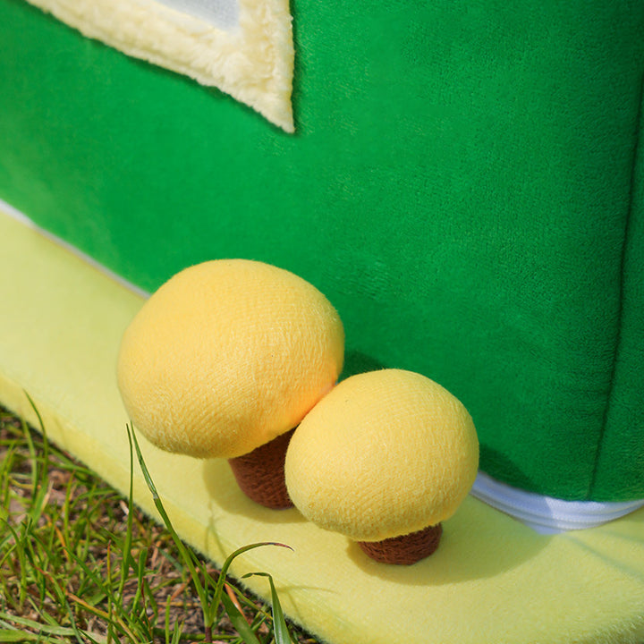 Modern Simplicity Velvet Foam Sponge House-Shaped Movable Cozy Enclosed Cat Bed For Living Room