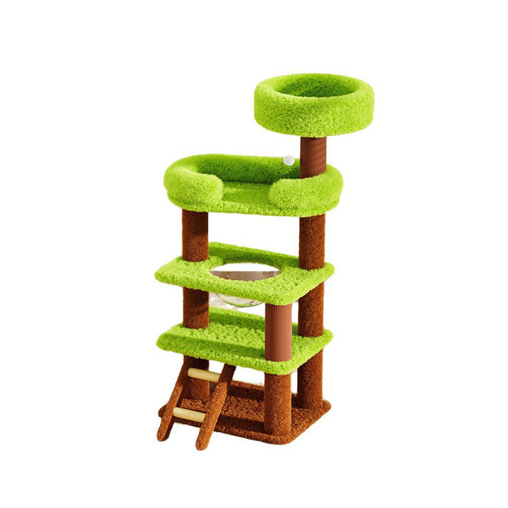 Modern Simplicity Velvet MDF Cardboard Movable 5-Tier Cat Tree &amp; Condo For Living Room