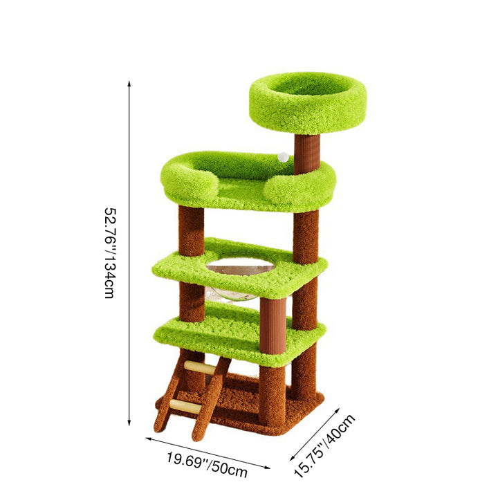 Modern Simplicity Velvet MDF Cardboard Movable 5-Tier Cat Tree &amp; Condo For Living Room