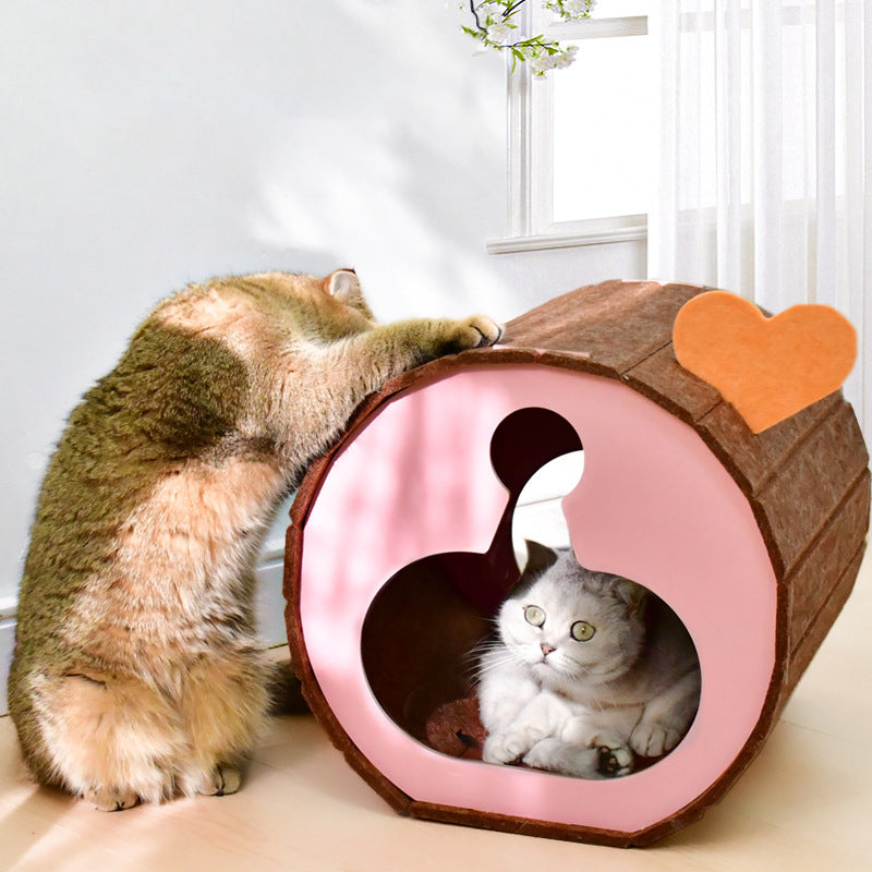 Modern Simplicity Cylinder Felt MDF Movable Scratch-Resistant Cat Bad For Living Room