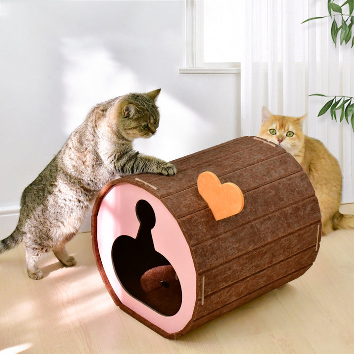 Modern Simplicity Cylinder Felt MDF Movable Scratch-Resistant Cat Bad For Living Room