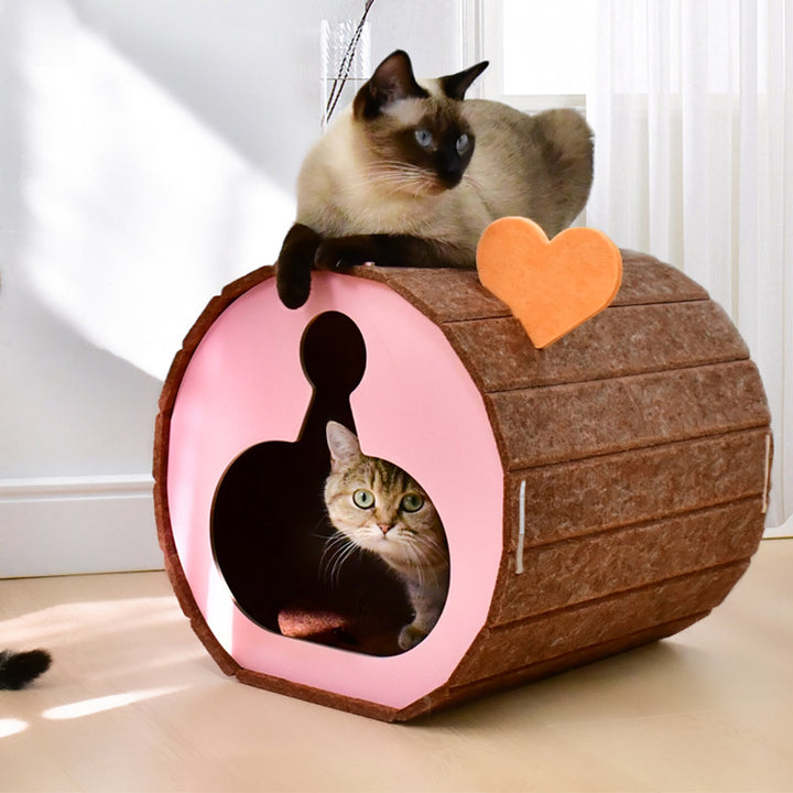 Modern Simplicity Cylinder Felt MDF Movable Scratch-Resistant Cat Bad For Living Room