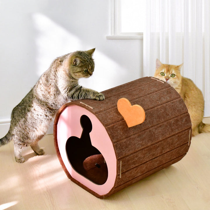 Modern Simplicity Cylinder Felt MDF Movable Scratch-Resistant Cat Bad For Living Room