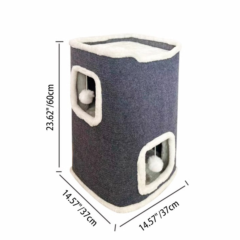 Modern Simplicity Ultra-Soft Fabric Carpet Fabric Cardboard Space-Saving Plush 1/2/3-Tier Cat Bed For Living Room
