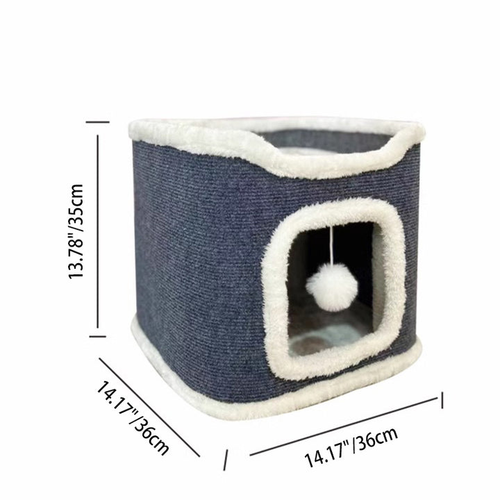 Modern Simplicity Ultra-Soft Fabric Carpet Fabric Cardboard Space-Saving Plush 1/2/3-Tier Cat Bed For Living Room