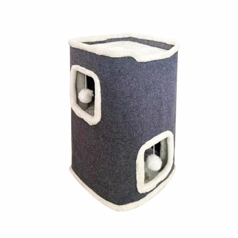 Modern Simplicity Ultra-Soft Fabric Carpet Fabric Cardboard Space-Saving Plush 1/2/3-Tier Cat Bed For Living Room