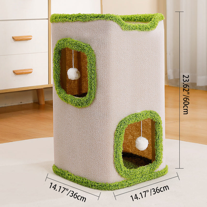 Modern Simplicity Velvet Burlap PP Cotton Felt Space-Saving 1/2/3-Tier Cat Bed For Living Room