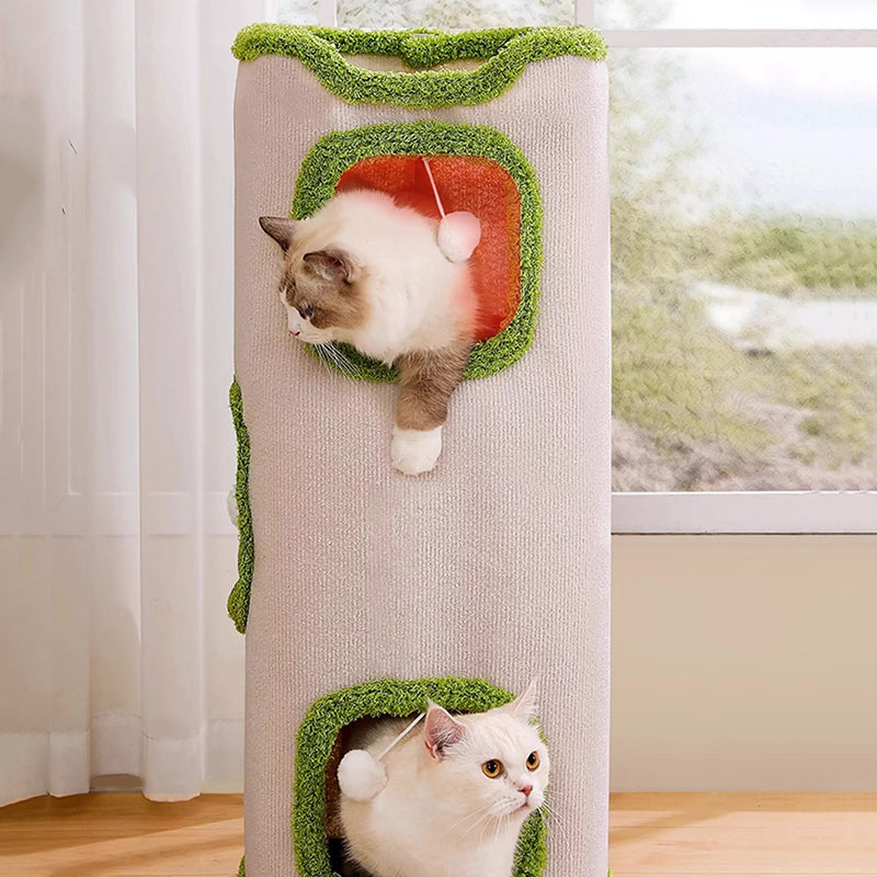 Modern Simplicity Velvet Burlap PP Cotton Felt Space-Saving 1/2/3-Tier Cat Bed For Living Room