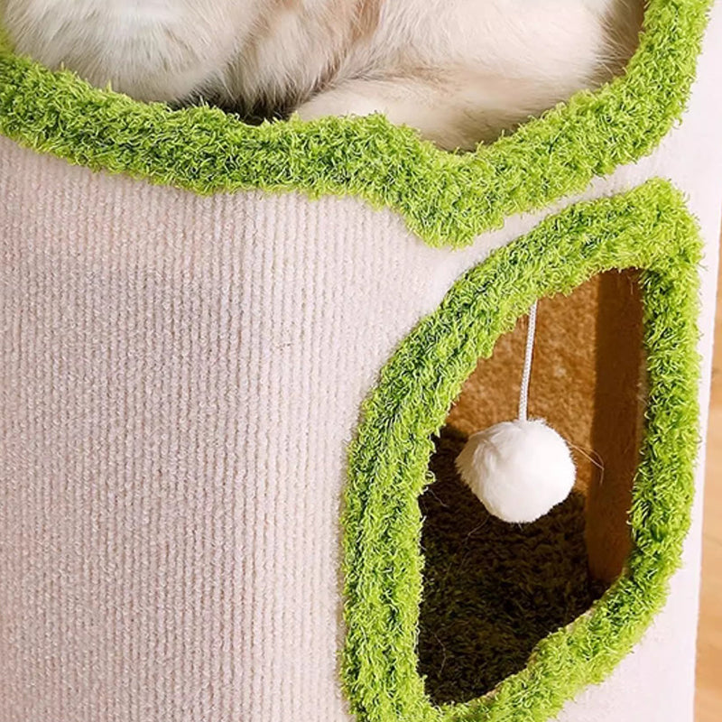 Modern Simplicity Velvet Burlap PP Cotton Felt Space-Saving 1/2/3-Tier Cat Bed For Living Room