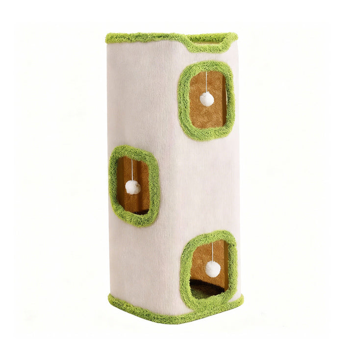 Modern Simplicity Velvet Burlap PP Cotton Felt Space-Saving 1/2/3-Tier Cat Bed For Living Room