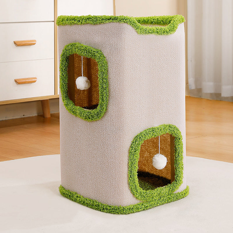 Modern Simplicity Velvet Burlap PP Cotton Felt Space-Saving 1/2/3-Tier Cat Bed For Living Room