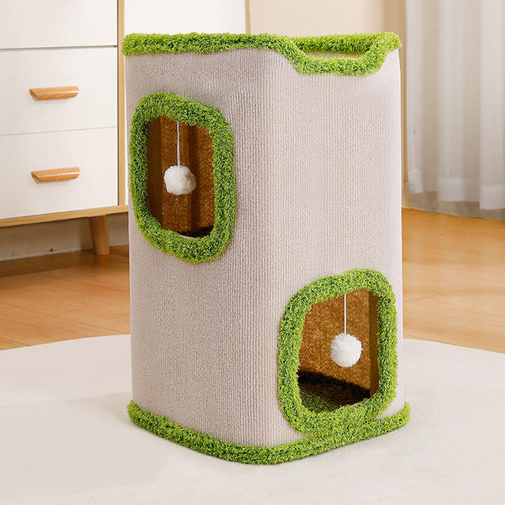 Modern Simplicity Velvet Burlap PP Cotton Felt Space-Saving 1/2/3-Tier Cat Bed For Living Room