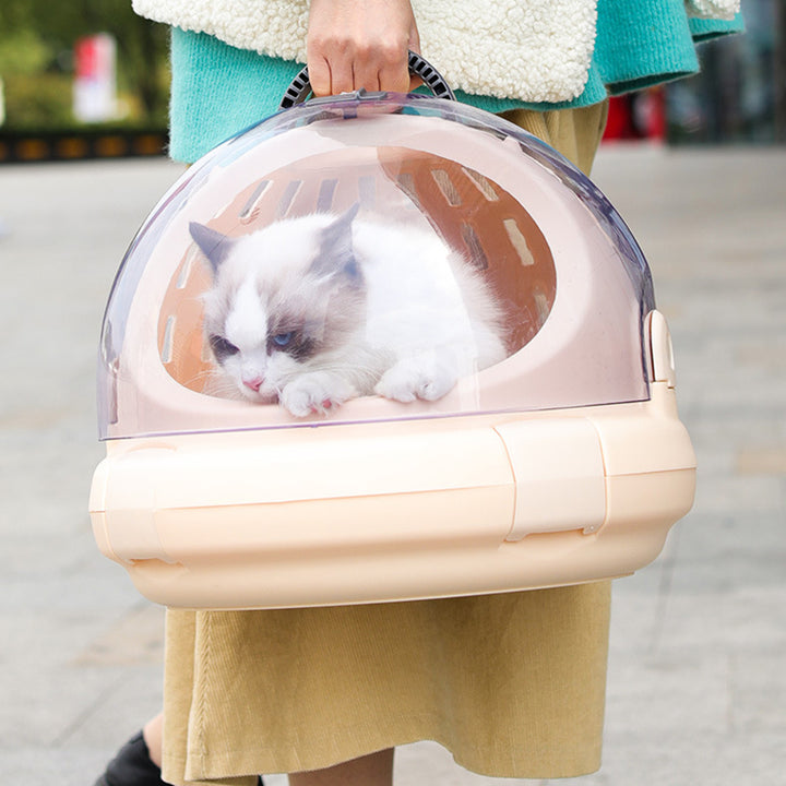 Modern Simplicity Bunny Fur ABS PP Cotton Highly Practical Round With Panoramic View Cozy Cat Bed For Outdoor