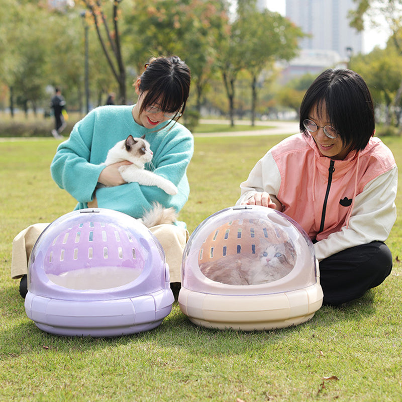 Modern Simplicity Bunny Fur ABS PP Cotton Highly Practical Round With Panoramic View Cozy Cat Bed For Outdoor