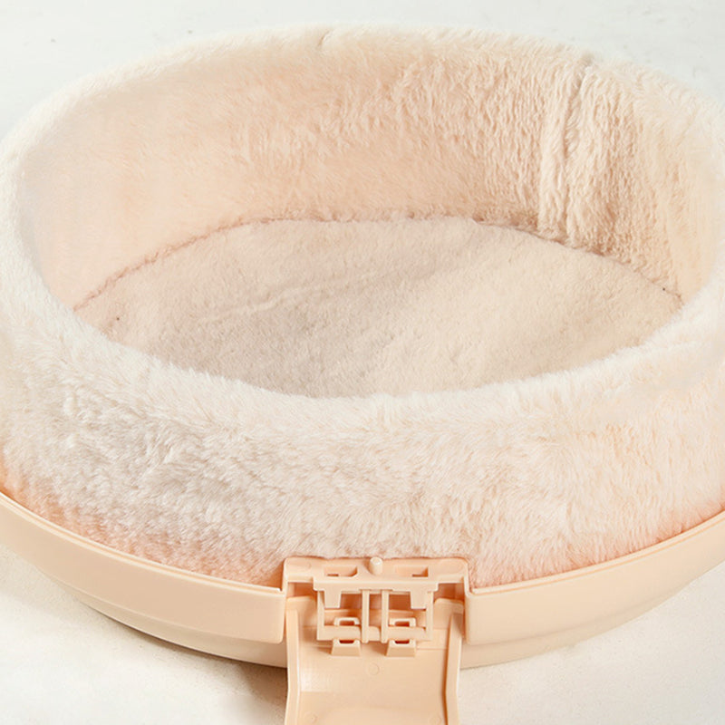 Modern Simplicity Bunny Fur ABS PP Cotton Highly Practical Round With Panoramic View Cozy Cat Bed For Outdoor