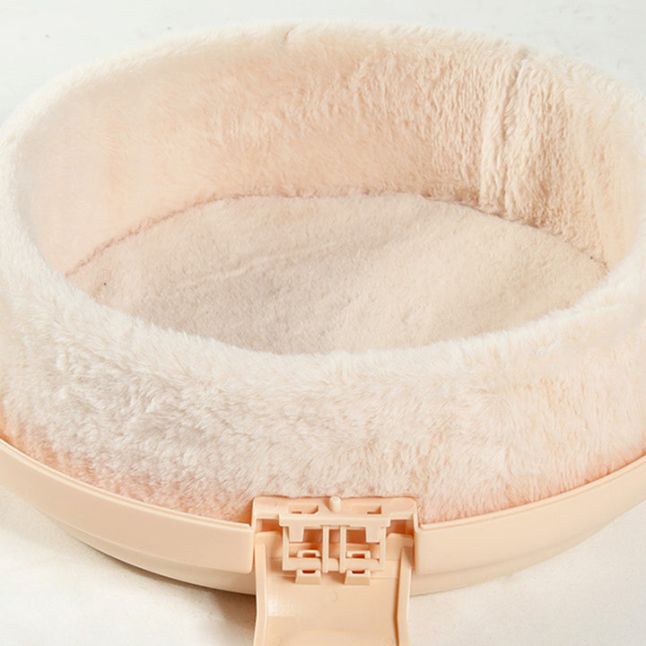Modern Simplicity Bunny Fur ABS PP Cotton Highly Practical Round With Panoramic View Cozy Cat Bed For Outdoor