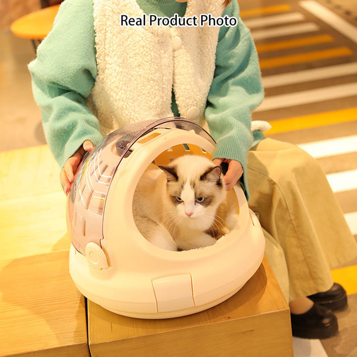 Modern Simplicity Bunny Fur ABS PP Cotton Highly Practical Round With Panoramic View Cozy Cat Bed For Outdoor