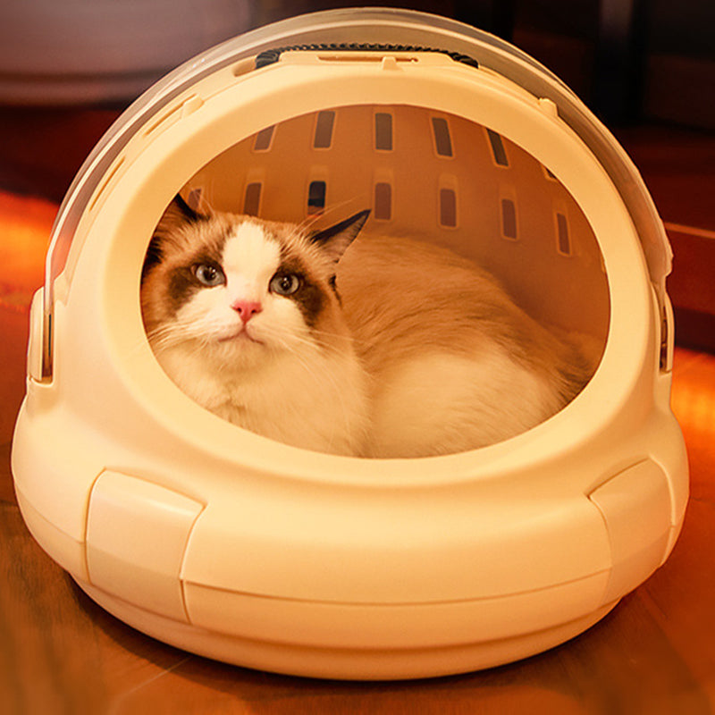 Modern Simplicity Bunny Fur ABS PP Cotton Highly Practical Round With Panoramic View Cozy Cat Bed For Outdoor