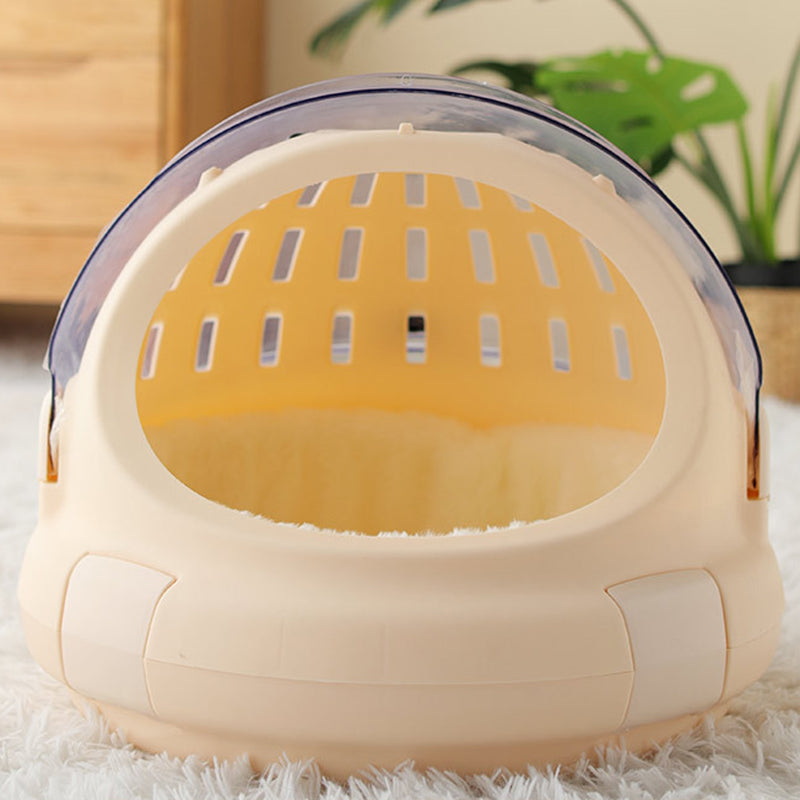 Modern Simplicity Bunny Fur ABS PP Cotton Highly Practical Round With Panoramic View Cozy Cat Bed For Outdoor