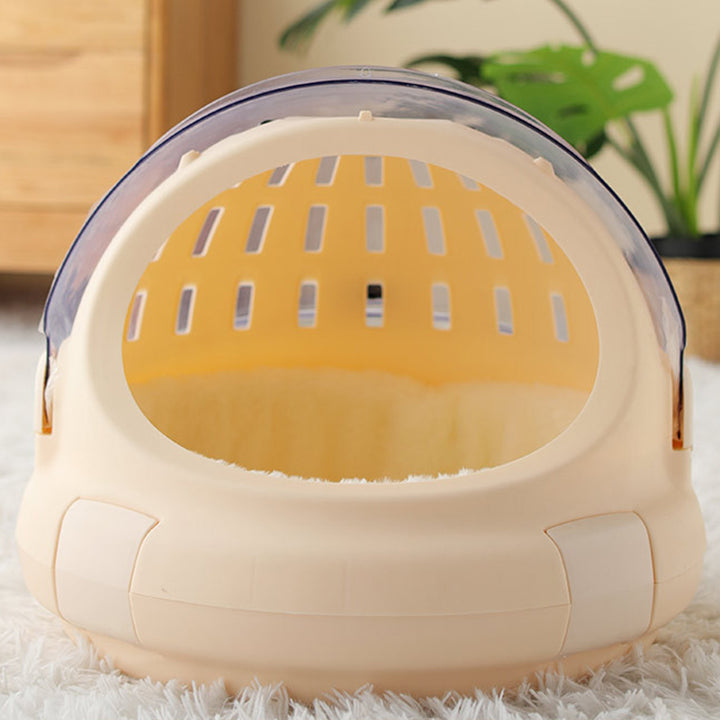 Modern Simplicity Bunny Fur ABS PP Cotton Highly Practical Round With Panoramic View Cozy Cat Bed For Outdoor