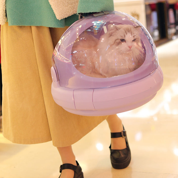 Modern Simplicity Bunny Fur ABS PP Cotton Highly Practical Round With Panoramic View Cozy Cat Bed For Outdoor