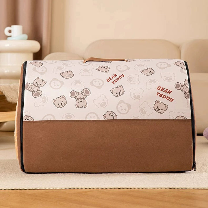 Modern Simplicity Sherpa Fleece PP Cotton Decorative Plush Enclosed Cat Bed For Living Room