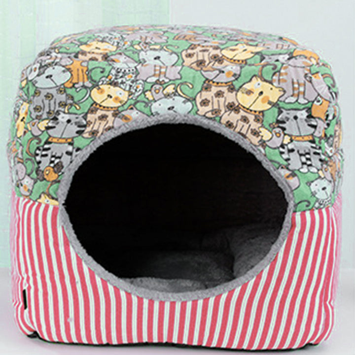 Modern Minimalist Plush Fabric Canvas Fabric Foam Sponge PVC Anti-Slip Dots Rectangular Cozy Cat Bed For Living Room