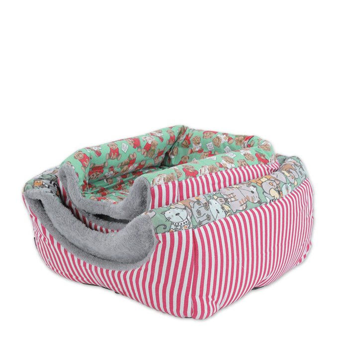Modern Minimalist Plush Fabric Canvas Fabric Foam Sponge PVC Anti-Slip Dots Rectangular Cozy Cat Bed For Living Room