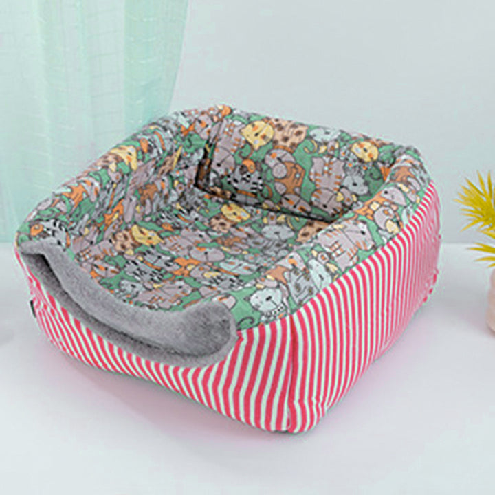 Modern Minimalist Plush Fabric Canvas Fabric Foam Sponge PVC Anti-Slip Dots Rectangular Cozy Cat Bed For Living Room