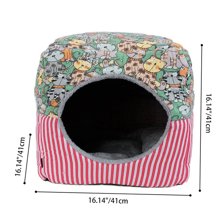 Modern Minimalist Plush Fabric Canvas Fabric Foam Sponge PVC Anti-Slip Dots Rectangular Cozy Cat Bed For Living Room