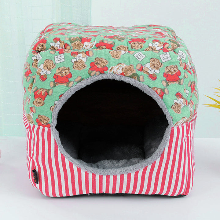 Modern Minimalist Plush Fabric Canvas Fabric Foam Sponge PVC Anti-Slip Dots Rectangular Cozy Cat Bed For Living Room