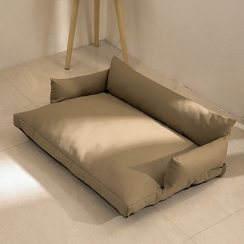 Modern Luxury Faux Leather PP Cotton Nonwoven Fabric Sofa Shaped Cozy Cat Bed For Living Room