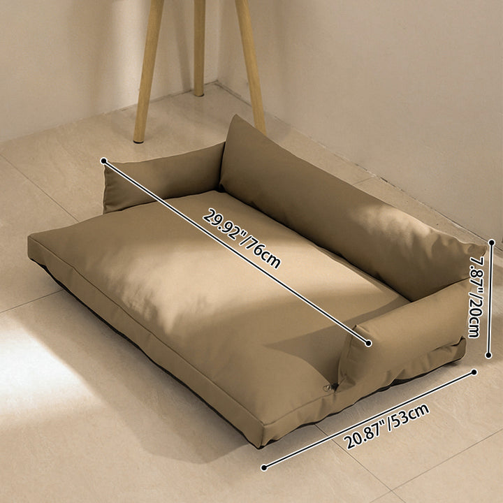 Modern Luxury Faux Leather PP Cotton Nonwoven Fabric Sofa Shaped Cozy Cat Bed For Living Room