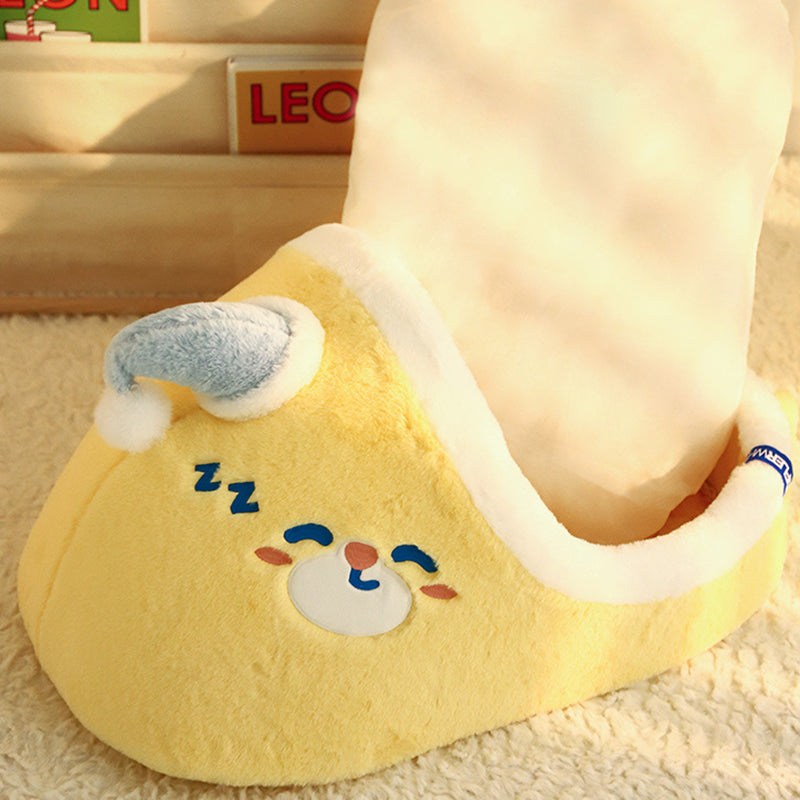 Contemporary Creative Faux Rabbit Fur PP Cotton Spray-Bonded Cotton Mango-Shaped Plush Cat Bed For Living Room