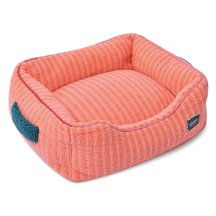 Modern Minimalist Polyester Fiber Anti-Slip Silicone Dots Plush Rectangular Cat Bed For Living Room