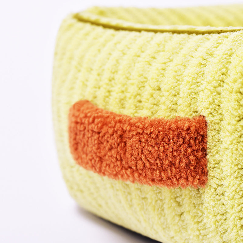 Modern Minimalist Polyester Fiber Anti-Slip Silicone Dots Plush Rectangular Cat Bed For Living Room