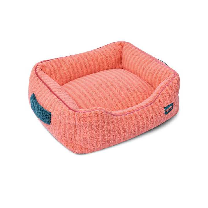 Modern Minimalist Polyester Fiber Anti-Slip Silicone Dots Plush Rectangular Cat Bed For Living Room