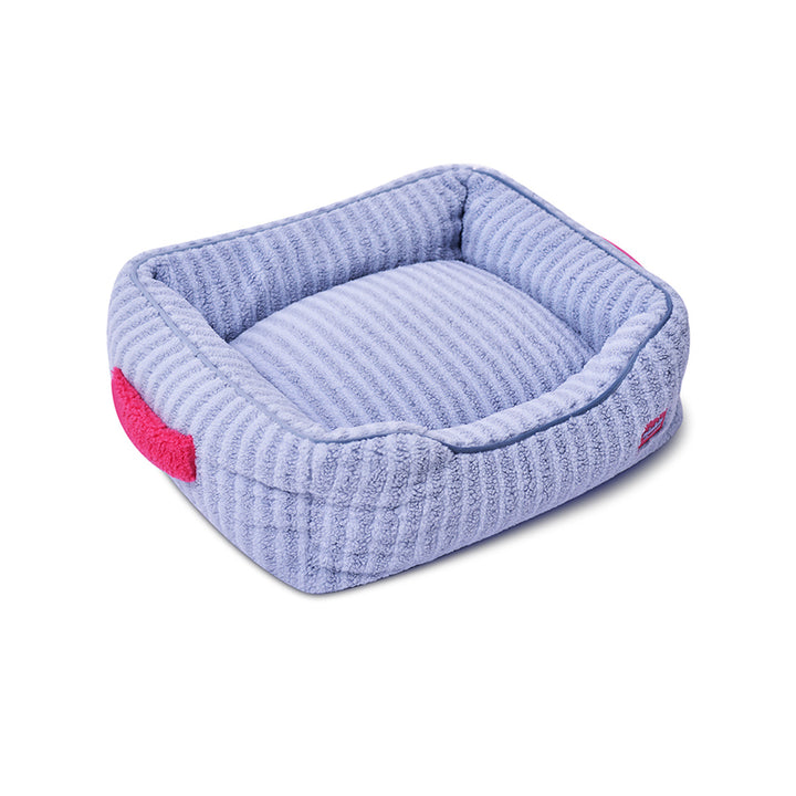 Modern Minimalist Polyester Fiber Anti-Slip Silicone Dots Plush Rectangular Cat Bed For Living Room
