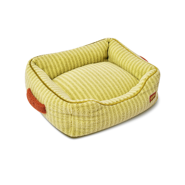 Modern Minimalist Polyester Fiber Anti-Slip Silicone Dots Plush Rectangular Cat Bed For Living Room