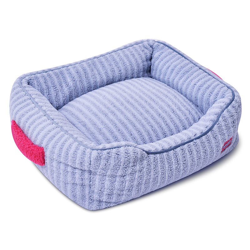 Modern Minimalist Polyester Fiber Anti-Slip Silicone Dots Plush Rectangular Cat Bed For Living Room