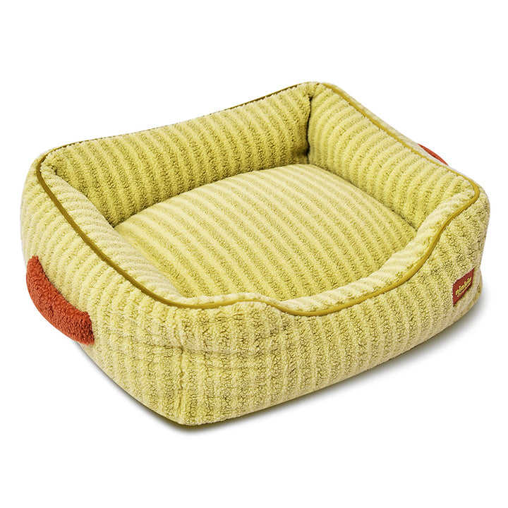 Modern Minimalist Polyester Fiber Anti-Slip Silicone Dots Plush Rectangular Cat Bed For Living Room