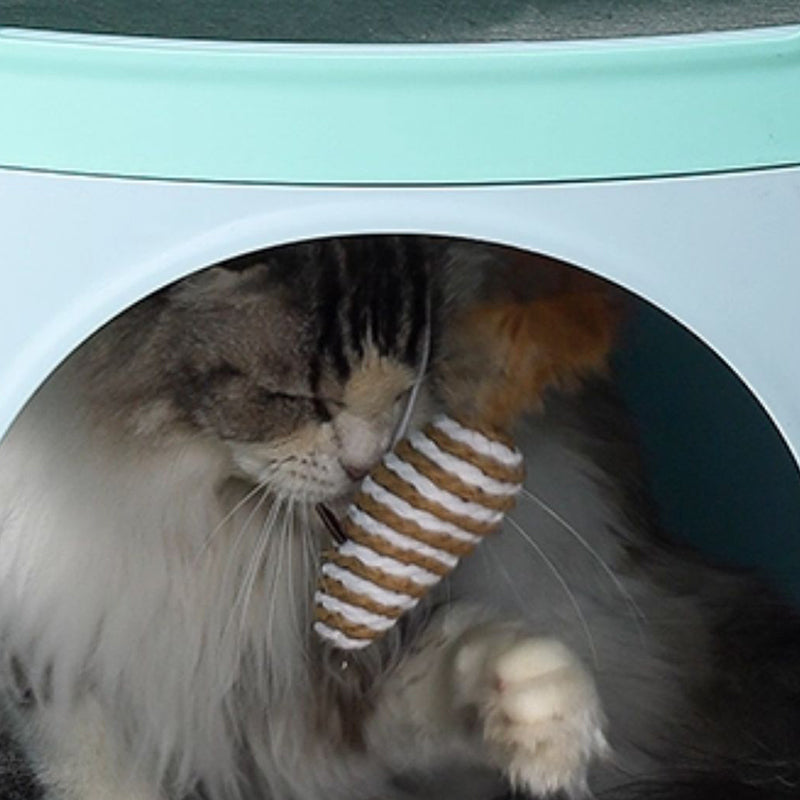 Modern Minimalist ABS Sisal Felt Multiple Layers Cylindrical Cat Bed 3-Tier Toy Ball For Living Room