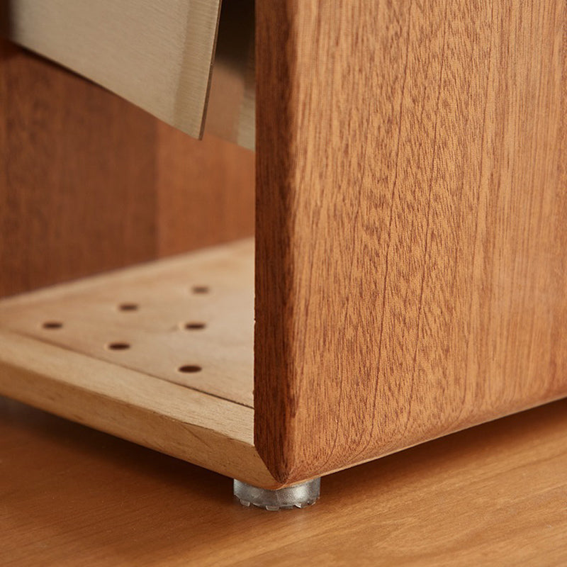 Modern Minimalist Rectangular Black Walnut Nauclea Wood Knife Holder For Kitchen