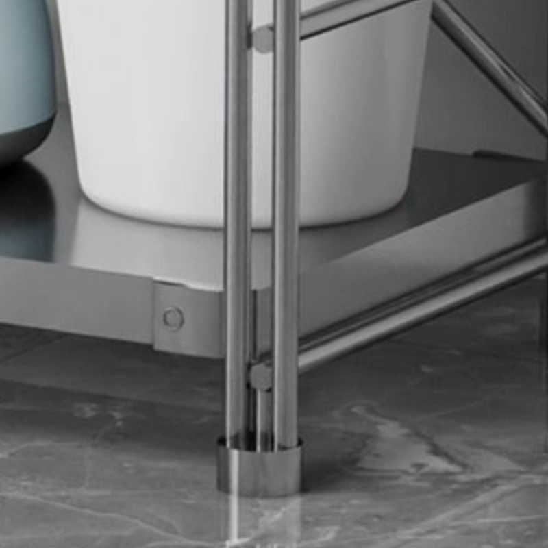 Modern Minimalist Rectangular Carbon Steel Stainless Steel Storage Shelf Adjustable Shelves 5/6-Tier For Kitchen