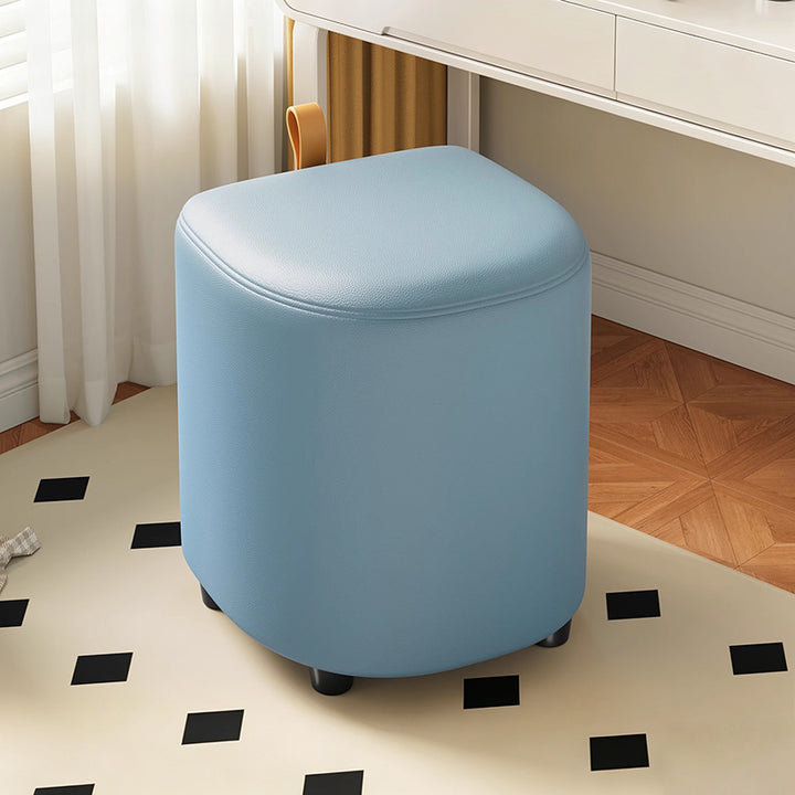 Modern Minimalist D Shape Faux Leather MDF Storage Stool Movable For Living Room
