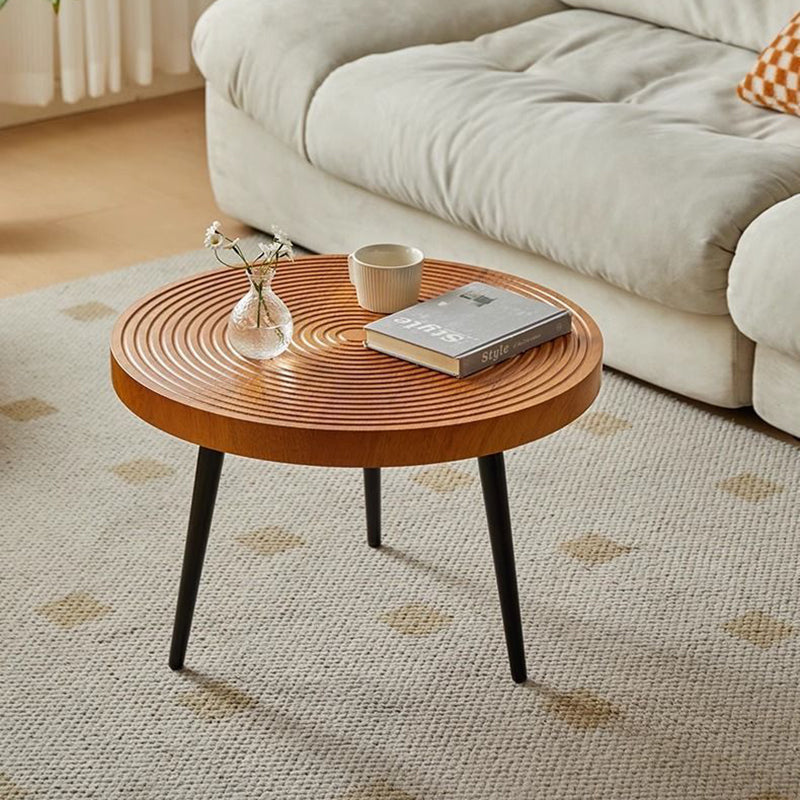 Mesa de café redonda de hierro y PVC con anillos anuales creativos contemporáneos para sala de estar 